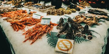 Assorted Seafood in a Market