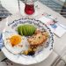 Hearty Breakfast with Avocado and Tea
