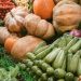 Vibrant Market Display of Pumpkins and Zucchinis