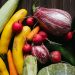 Fresh colorful vegetables on table