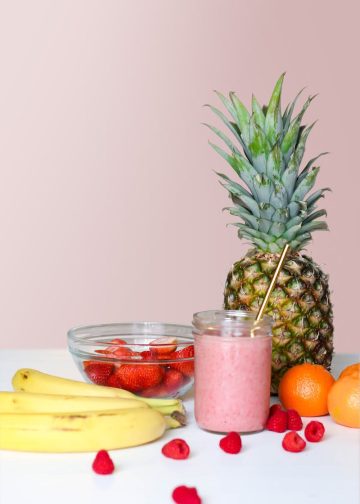 Strawberry Smoothie On Glass Jar