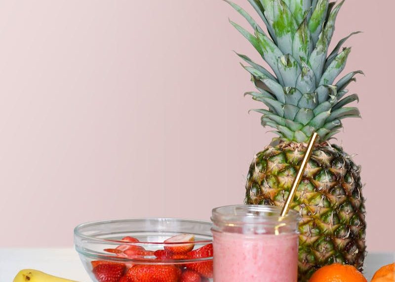 Strawberry Smoothie On Glass Jar